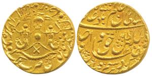 Wajid Ali Shah (AH 1263-1272, 1847-1856 AD), Gold Asharfi, 10.71g, Mulk Awadh Bait al Sult