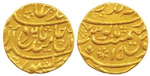 Jawahir Singh (AH 1177-1182, 1763-1768 AD ), Mahainderpur (Dig) Mint , Gold Mohur, 10.76g,