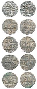 Prana Narayan (SE 1555-1588, 1633-1666 AD), Silver ½ Tanka (5), Struck from Tanka dies, le