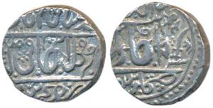 Jean Baptiste Filose, Silver Rupee, 10.72g, Shadhora or Sabalgarh Mint, in the name of Sha
