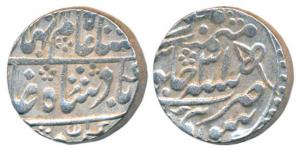 Mughal Issue, Silver Rupee, 11.32g, Sawai Madhopur Mint, in the name of Shah Alam II, leaf