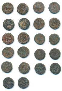 Krishna Raja Wodeyar, Copper 20 Cash (11), 1837, 1838, 1839 and 1840 (KM 193.1 &193.2). Fi