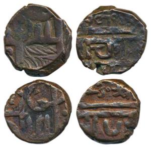 Pune Mint, Transitional coinage, Copper Shivarai Paisa (2), Fasli date 123X and 1230, the 