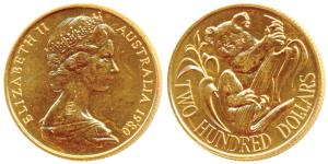 Australia, Gold $200, 10g, Koala series, 1980, (KM 71). Brilliant Uncirculated.