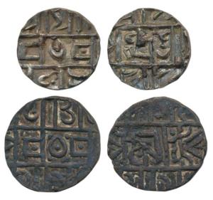 Bhutan, Silver ½ Rupee / Deb and Copper ½ Rupee / Deb, stylization that of Cooch Behar coi