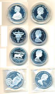 Canada, Elizabeth II, Silver $, cattle skull, 1982; National Parks, a Moose standing right