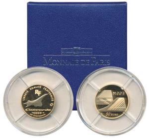 France, Concorde, Gold 50 Euros, 8.45g, 2009, 40th Anniversary of the Concorde, rev. tails