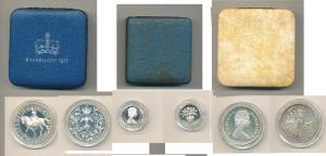 Silver Crown (2), each 28.76g, 1977 Elizabeth II Silver Jubilee; 1980 Queen Elizabeth the 