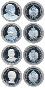 Malta, Silver 500 Liras (4), commemorating world legends such as Mahatma Gandhi, John F. K