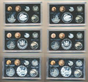 New Zealand Proof Sets (3), 1977, Waitangi Day; 1983, 50th anniversary of New Zealand Coin