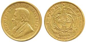 South Africa, Gold Kruger Pond, 8g, 1898, Single Saft type (KM 10.2). Very Fine, Rare.
