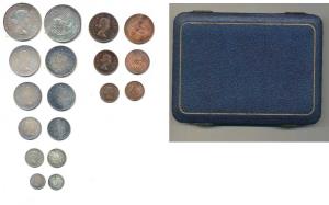 South Africa, Elizabeth II, 1956 Proof Set, all Half Silver Crown, 5, 2 ½ , 2 and 1 Shilli
