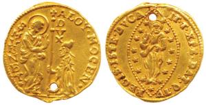Venice, Doge Alvise IV Mocenigo (1763-1778 AD), Gold Zecchino or Sequin, 3.45g, obv. St Ma