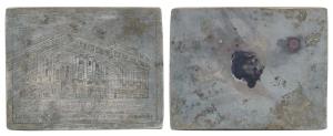 Silver Plaque, 177.35g, Engraved, Building of the Calcutta Police Headquarters, and the ad