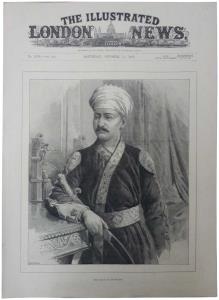 Portrait of the Nizam of Hyderabad Mir Mahbub Ali Khan in The Illustrated London News, pub
