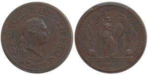 George III, Pondicherry Taken, Copper Medal, 1761, obv. laureate head of George III to rig