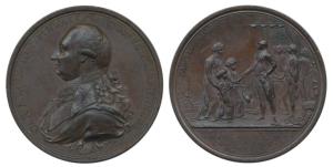 Defeat of Tipoo Sultan Medal 1792, Copper, 48mm, obv. bust of Charles Cornwallis, 1st Marq