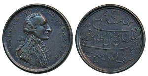 Major General Claude Martin, Copper Medal, 13.66g, obv. bust of Claude Martin to right, LA
