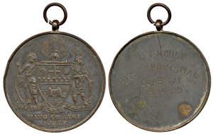 Mayo College Ajmer, Copper Medal, coat of arms of the college with peacock on top and mott