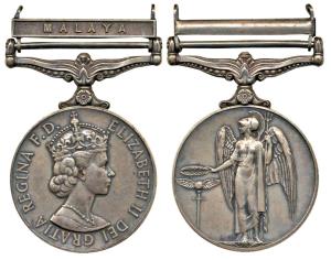 General Service Medal, Queen Elizabeth II, Silver, Malaya bar, awarded to 23658005 Private