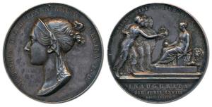 Victoria Coronation, Silver Medal, 19.1g, obv. bust of a young Victoria, rev. three ladies