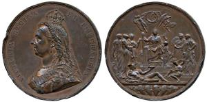 Golden Jubilee of Queen Victoria Medal, Copper, 1837-1887, obv. crowned bust of Victoria t