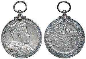 Delhi Durbar Medal 1903, Edward VII, Silver, crowned bust of the king on obv., Farsi inscr