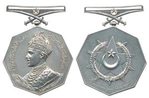 Bahawalpur, Good Service Medal, Octagonal neck badge, Silver, 102.03g, 63mm, obv. bust of 
