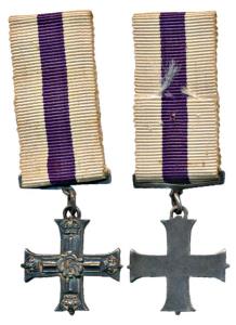 Military Cross Medal, George VI, Silver, Miniature, royal cipher in center and four crowns