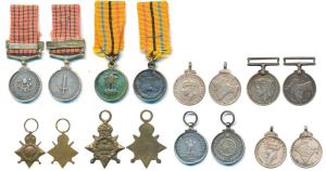 An assorted lot of 8 Miniature Medals, India Service Medal, George VI, 1939-1945 (3); Firs