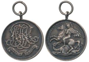 Army Temperance Association, Silver Medal, 20g, obv. St. George slaying a dragon, Watch & 