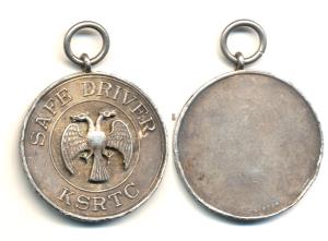 Copper-Nickle Medal, 28.67g, issued by Karanataka State Road Transport Corporation to awar