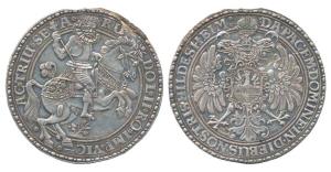 Large Silver Medallion 56.65g, .999 fineness, 1980, obv. a noble riding a horse with scept