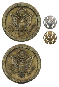 United States of America, Bronze Plaques (2), Badges (2), coat of Arms with legend around 