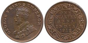 George V, Copper Proof Restrike ¼ Anna, 1912, Calcutta Mint, (SW 8.338 & Pridmore page 196