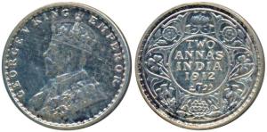 George V, Silver Proof Restrike 2 Annas, 1912, Bombay Mint, (SW 8.199 & Pridmore page 194)