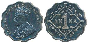 George V, Cupro-Nickel Proof Restrike 1 Anna, 1925, Bombay Mint, (SW 8.305). Proof Restrik