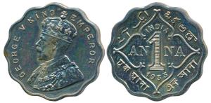 George V, Cupro-Nickel Proof Restrike Anna, 1933, Calcutta Mint, (SW 8.323). Proof Restrik