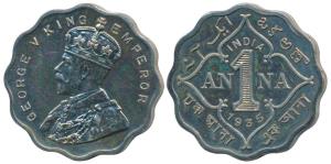 George V, Cupro nickel Proof Restrike Anna, 1935, Calcutta Mint, (SW 8.327). Proof Restrik