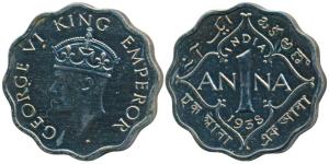 George VI, Cupro-Nickel Proof Restrike Anna, 1938, Calcutta Mint, 2nd Head, (SW 9.145). Pr