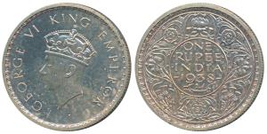 George VI, Silver Proof Restrike Rupee, 1938, Calcutta Mint, 1st Head (SW 9.7 & Prid 231).