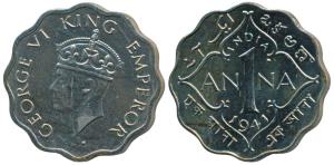George VI, Cupro nickel Proof Restrike 1 Anna, 1941, Calcutta Mint, (SW 9.161). Within HM 