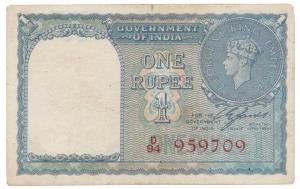 George VI, Rupee 1, 1947, signed C. E. Jones, serial number in red, (J&R 1.1D). Very Fine+
