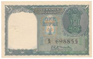 Rupee 1, 1949, signed K.R.K. Menon, (J&R 1.1.1, IPM A-1). Slight fold, About Extremely Fin