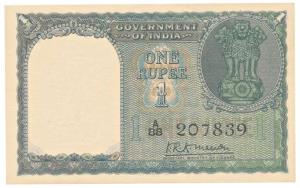 Rupee 1, 1949, signed K.R.K. Menon, (J&R 1.1.1). Uncirculated.