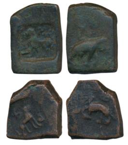Post-Mauryan, Taxila (local coinage), (c. 185-160 BC), Punch-mark type, Copper Karshapana 