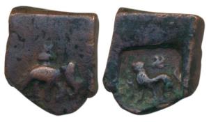 Post-Mauryan, Taxila (local coinage), Punch-mark type, Copper Karshapana, 11.32g, obv. hor
