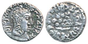 Satavahanas, Gautamiputra Sri Yajna Satakarni, Silver Drachma, 2.27g, bust of the ruler to