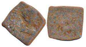 Western Kshatrapas, Nahapana (AD 119-124), Lead, 3.28g, Portrait type, obv. bust of the ru