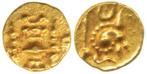 South-Central India, Karnataka, Anonymous Gold Fanam, 0.38g, said to be of ’Shantara’ and 